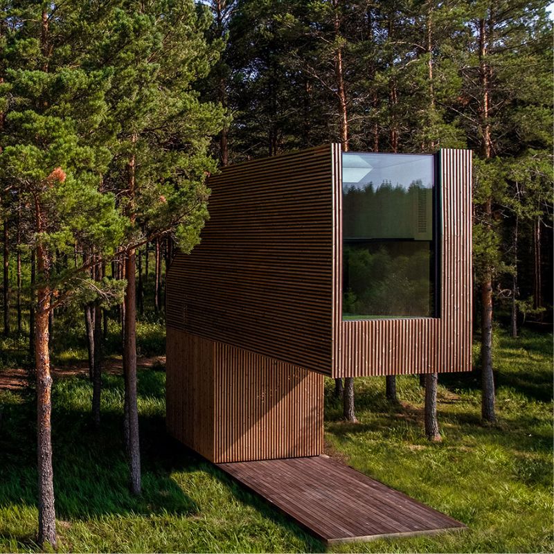 Sustainable timber cladding installed with secret clip system.