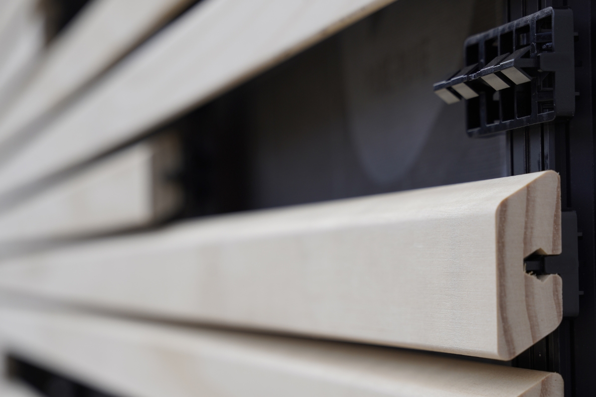 Rainscreen cladding attached to secret clip system.