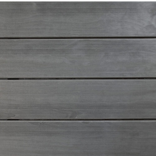 Millworks smooth timber decking in Accoya Color Grey.