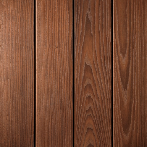 ThermoWood® Ash cladding timber with a wire brushed texture and MillCoat® UV protective coating, from Millworks Ltd.