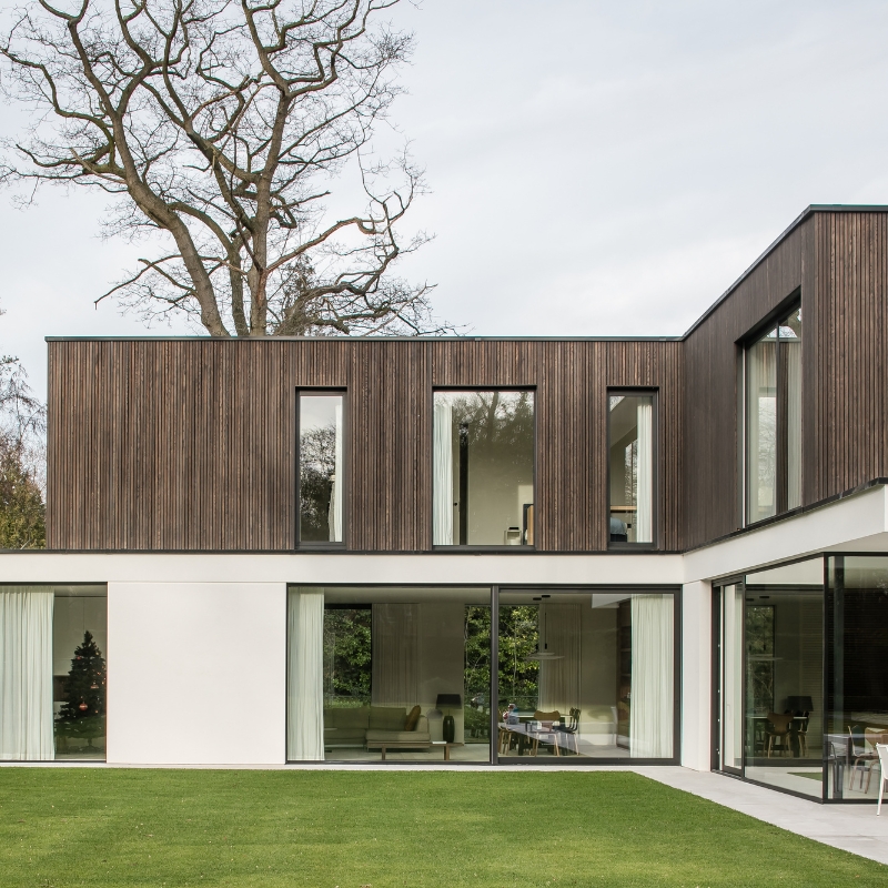 Millworks ThermoWood Ash timber cladding on private home.