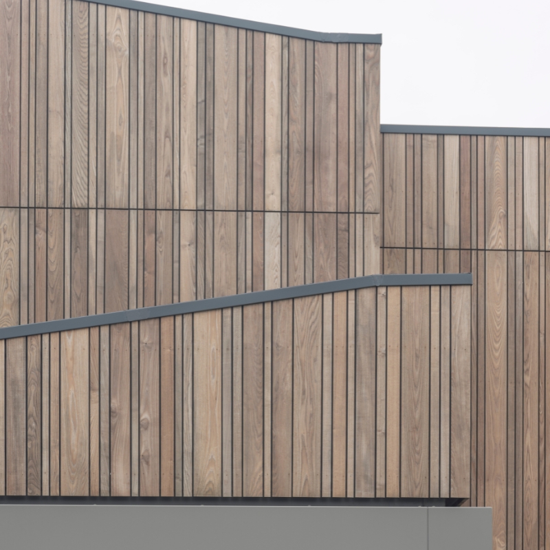 Detail of Millworks ThermoWood Ash cladding.