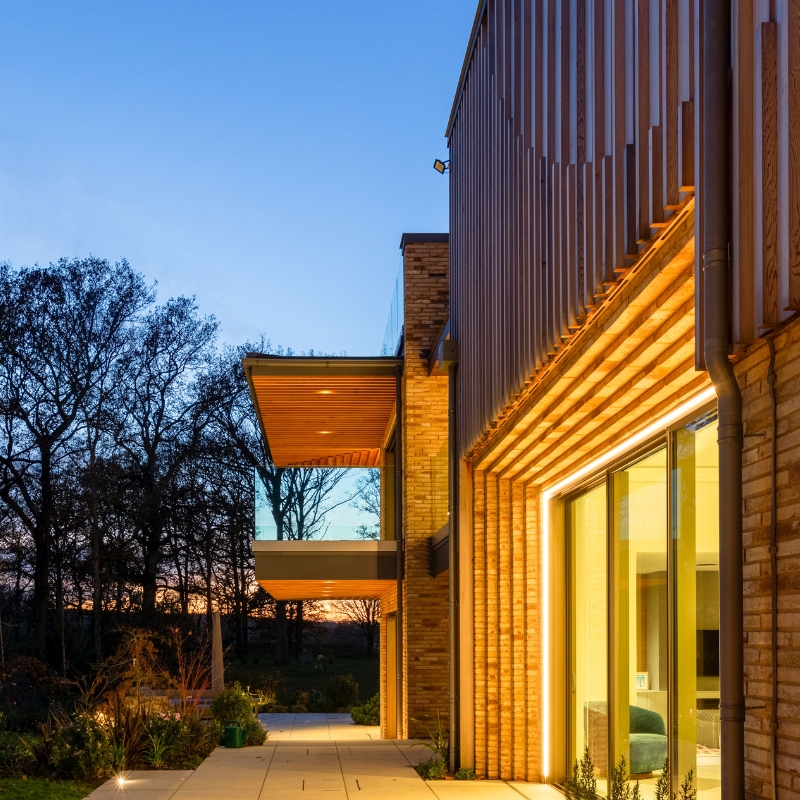 Board on board timber cladding in Millworks Western Red Cedar.