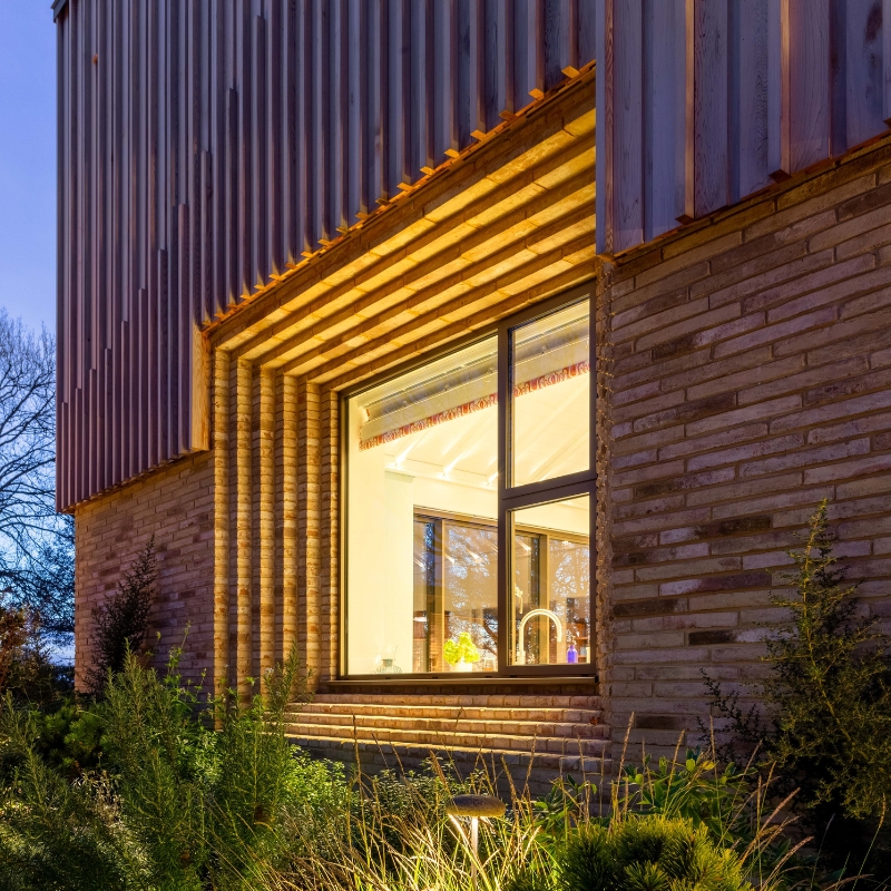 Timber cladding detail, custom board on board profile manufactured by Millworks.
