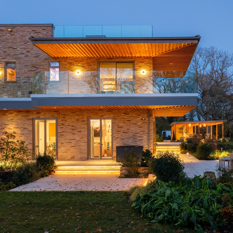 Western Red Cedar timber cladding on balcony.