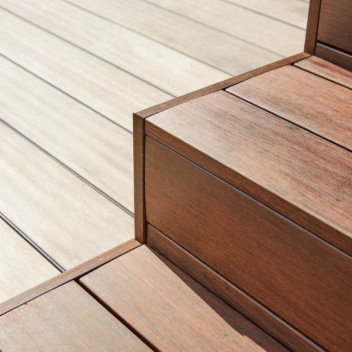Full adjustable the Grad x Millworks decking system can be used to create different heights, steps and bespoke shapes.