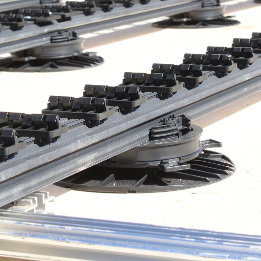 Factory-spaced clips create a secret fix with timber decking boards.