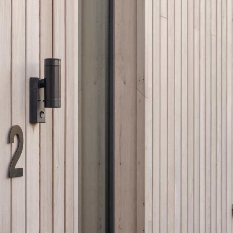 Detailed image of Millworks Western Red Cedar finished in OrganoWood Surface Treatment.