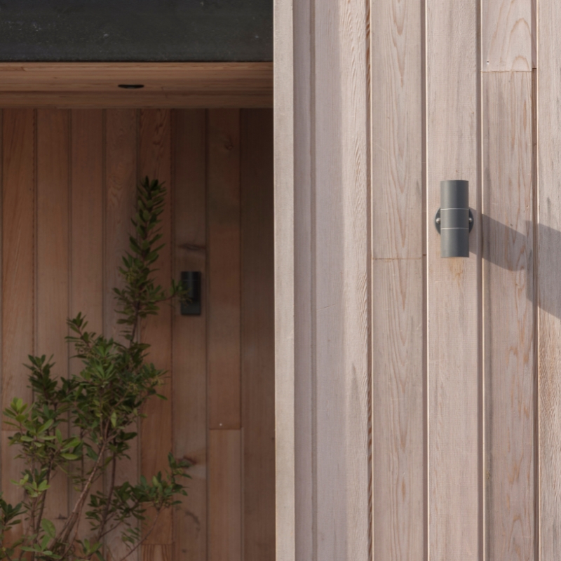 Close up of Millworks Western Red Cedar cladding in OrganoWood Surface Treatment