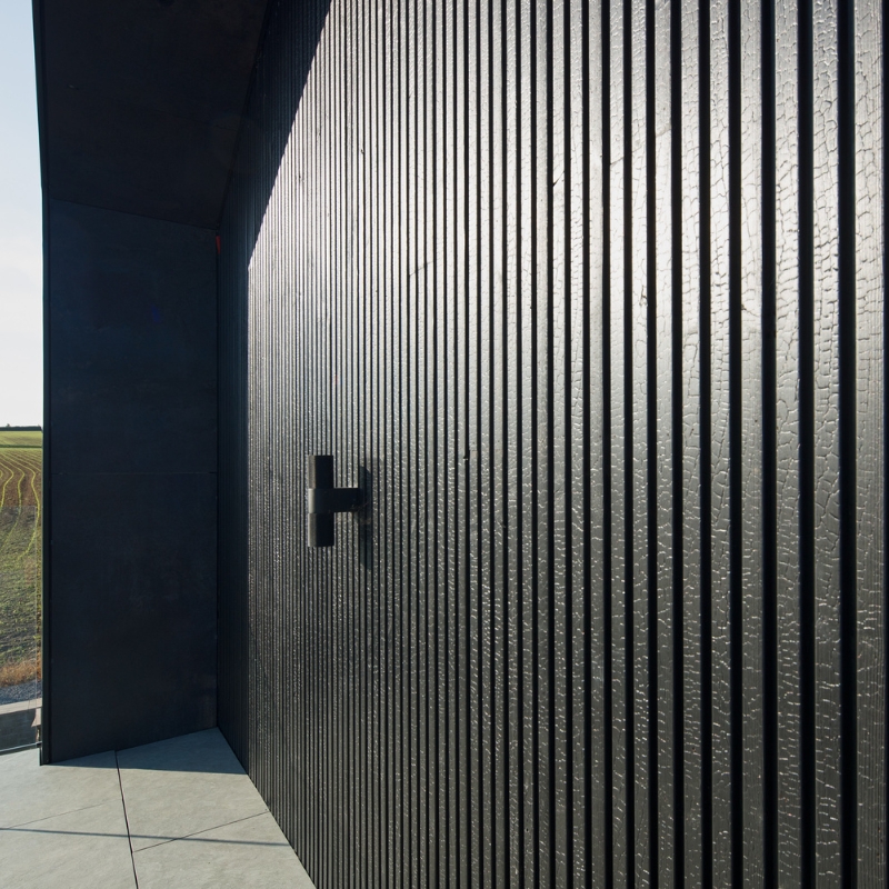 Detailed image of Millworks Mokuzai 'Charred' timber cladding.