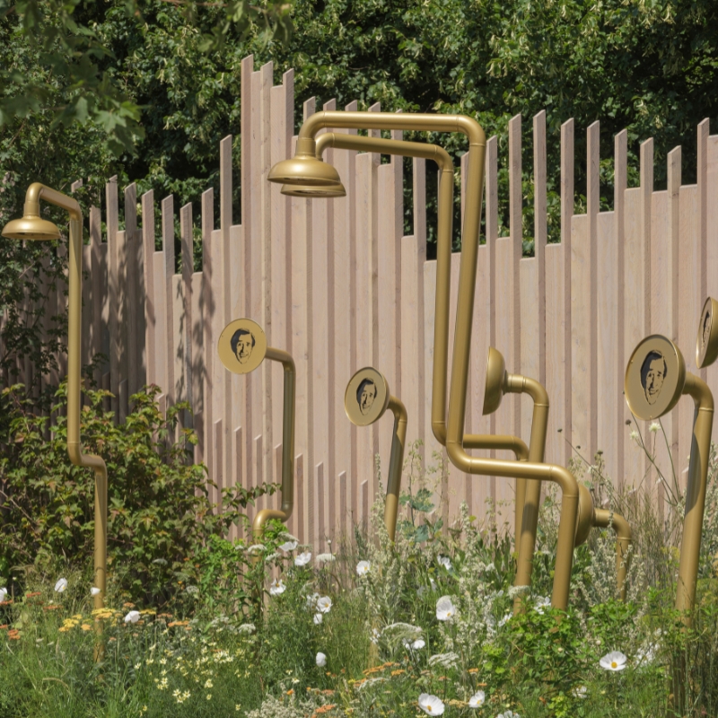 The Alan Partridge Sound Bath Garden featuring Millworks ICENILarch® timber fencing.