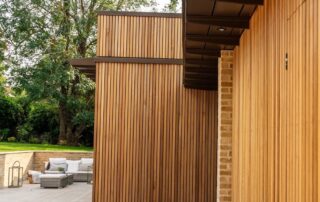 Western Red Cedar Timber Cladding on a single storey extension.