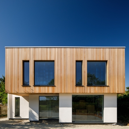 MillworksLtd_WesternRedCedar_TimberCladding Western Red Cedar cladding combined with render.