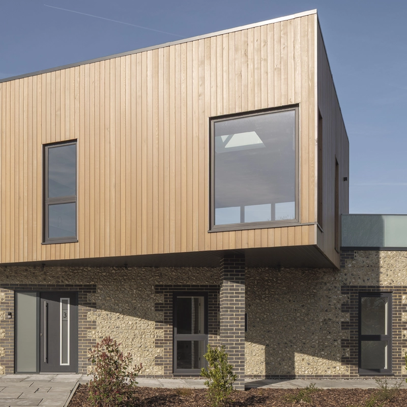 New build modern house with western red cedar cladding from Millworks Ltd